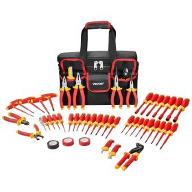 VEVOR Insulated Screwdriver Set, 50-Piece Professional Electrical Screwdriver Set, 1000V Insulated Electrician Tool, with Magnetic Tips