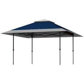 13' x 13' Pop Up Canopy Tent, UV50+ Tents for Parties, Height Adjustable, with Wheeled Carry Bag and 4 Sand Bags, Navy