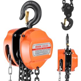 VEVOR Hand Chain Hoist, 2 Ton 4400 lbs Capacity, Manual Chain Block with Upgrade G80 Galvanized Chain, 10 ft Lifting Height