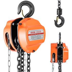 VEVOR Hand Chain Hoist, 1 Ton 2200 lbs Capacity, Manual Chain Block with Upgrade G80 Galvanized Chain, 20 ft Lifting Height