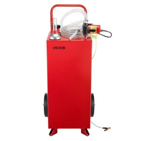 VEVOR 30 Gallon Gas Caddy, Max Flow 32L/min, Diesel Tank with Electric Pump, Diesel Storage Tank with 2 Wheels & 10 ft Hose, Gas Container for AT