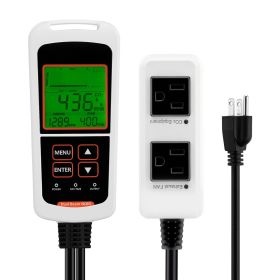 VEVOR Carbon Dioxide Monitoring Controller, Dual Outlets CO2 Monitor & Controller, Carbon Dioxide Sensor Day and Night Detection Feature