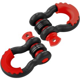 VEVOR 3/4" D-Ring Shackle, 2 Pack Alloy Steel Shackles 62832 lbs (28.5 Ton) Break Strength with 7/8" Screw Pin, Isolators & Washers