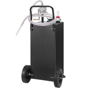 VEVOR 30 Gallon Gas Caddy, Fuel Storage Tank with Wheels, Portable Fuel Caddy with Manuel Transfer Pump, Gasoline Diesel Fuel Container for Cars