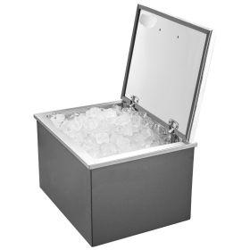 VEVOR Drop in Ice Chest, 28"L x 20"W x 17"H Stainless Steel Drop in Cooler, 113.7 Quart Commercial Ice Bin with Flip Lid for Outdoor Kitchen Pati